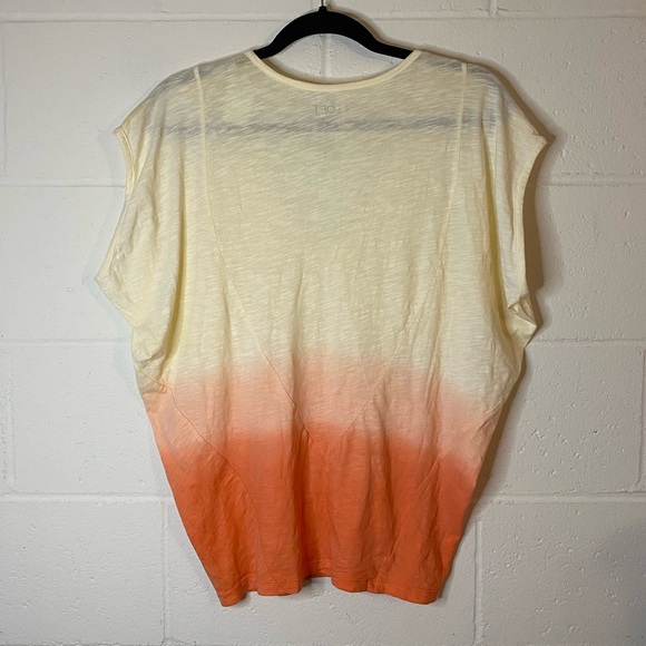 NWT LOFT Yellow Orange Ombré Oversized Short Sleeve Low Neck T-shirt - Picture 8 of 10